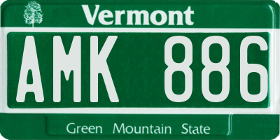 VT license plate AMK886