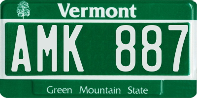 VT license plate AMK887
