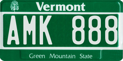 VT license plate AMK888