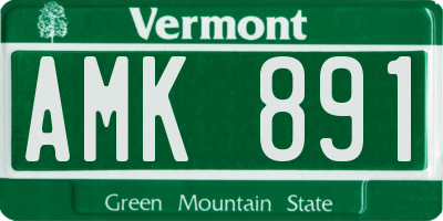 VT license plate AMK891