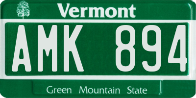 VT license plate AMK894