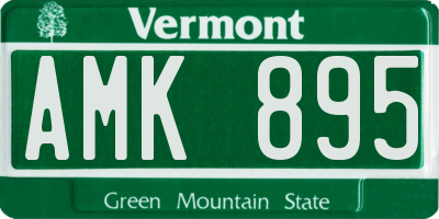 VT license plate AMK895