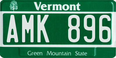 VT license plate AMK896