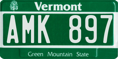 VT license plate AMK897