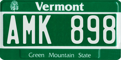 VT license plate AMK898