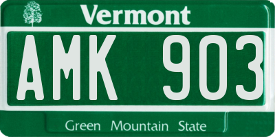 VT license plate AMK903