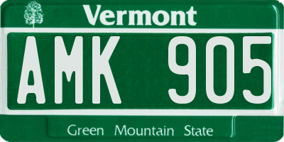 VT license plate AMK905
