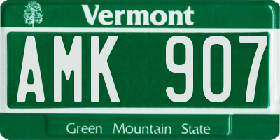 VT license plate AMK907