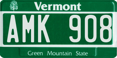 VT license plate AMK908
