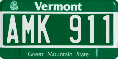 VT license plate AMK911