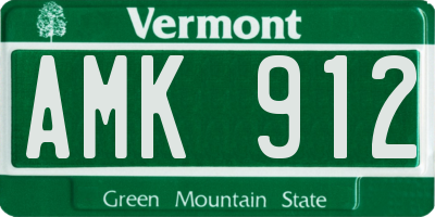 VT license plate AMK912