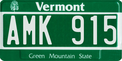 VT license plate AMK915