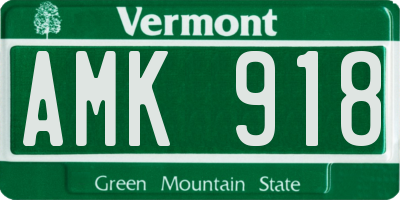 VT license plate AMK918