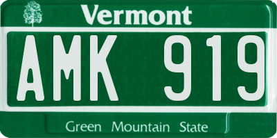 VT license plate AMK919