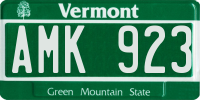 VT license plate AMK923