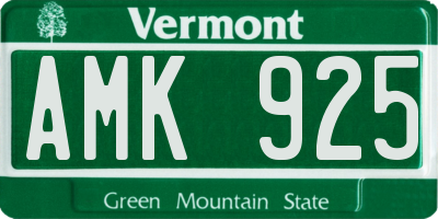 VT license plate AMK925