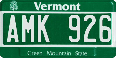 VT license plate AMK926