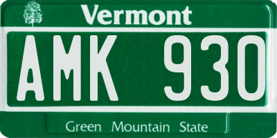 VT license plate AMK930