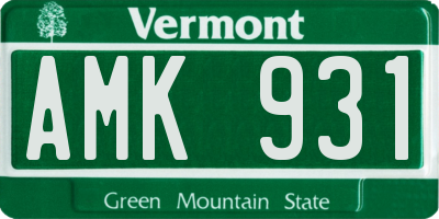 VT license plate AMK931