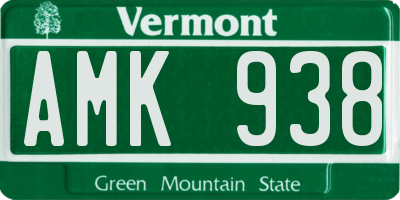 VT license plate AMK938