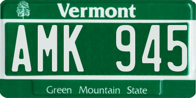VT license plate AMK945