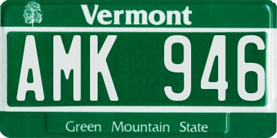 VT license plate AMK946