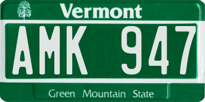 VT license plate AMK947