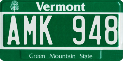 VT license plate AMK948