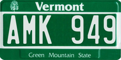 VT license plate AMK949