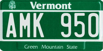 VT license plate AMK950