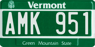 VT license plate AMK951