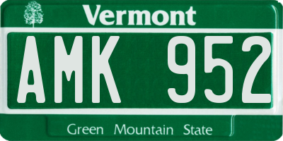VT license plate AMK952