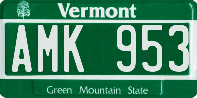 VT license plate AMK953