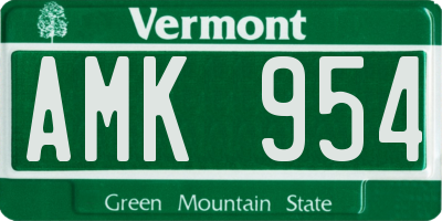 VT license plate AMK954