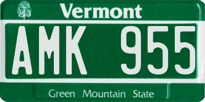 VT license plate AMK955