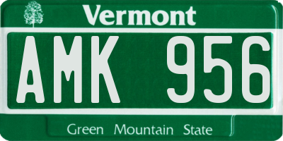 VT license plate AMK956