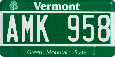 VT license plate AMK958