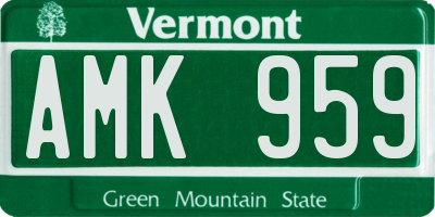 VT license plate AMK959