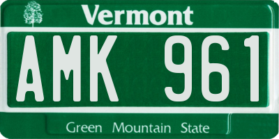 VT license plate AMK961
