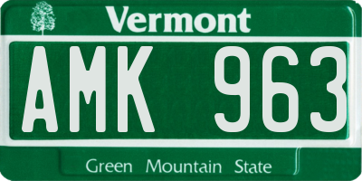 VT license plate AMK963