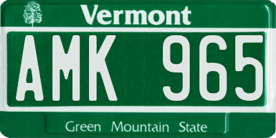 VT license plate AMK965
