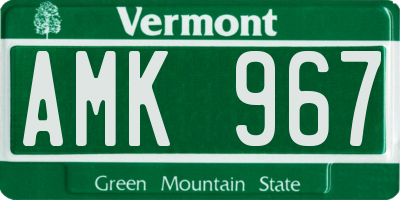 VT license plate AMK967