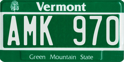 VT license plate AMK970