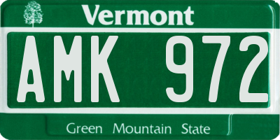 VT license plate AMK972