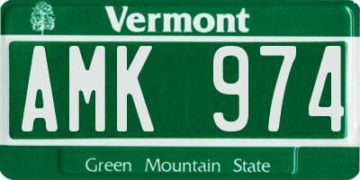 VT license plate AMK974