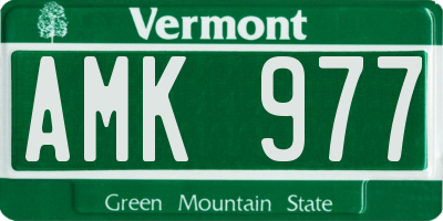VT license plate AMK977