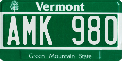 VT license plate AMK980