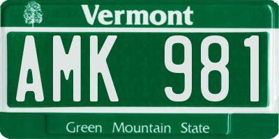 VT license plate AMK981
