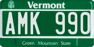 VT license plate AMK990