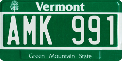 VT license plate AMK991